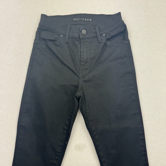 Mott Bow Jeans Women’s Size W 26 L 28 Black High Rise Skinny - Picture 3 of 8